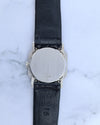 Case back of Piaget Ref. 9341 in unpolished 18K white gold with rectangular case shape and original finis