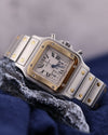 Cartier Santos Chronograph Ref. 2425 in steel and gold with off-white dial and integrated bracelet