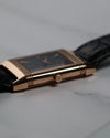 Macro shot of the Reverso 250.2.86 crown and case side, revealing fine finishing and original condition.