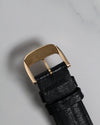 Underside of the Reverso’s 18K rose gold buckle showing hallmarks and original clasp mechanism.
