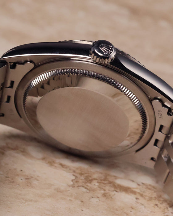 Rolex Datejust 16234 stainless steel caseback, closed design