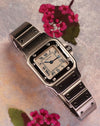 Cartier Santos Galbée Ref. 1565 front view showcasing integrated bracelet and classic dial