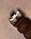Reverse view of the platinum Maltese cross buckle stamped ‘PT950’, confirming matching platinum hardware for the Vacheron Constantin Historiques 31110.