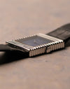 Detailed case-side view of Rolex Cellini 4012 in white gold with signed crown