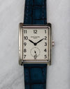 Front view of Patek Philippe Gondolo 5010 white gold with silver dial and Breguet numerals