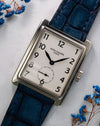 Close-up of Patek Philippe Gondolo 5010 dial with small seconds and Arabic numerals