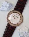 Audemars Piguet 14988OR Disco Volante rose gold watch front view with white dial and textured bezel
