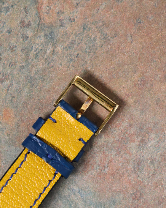 Reverse view of the original Chaumet 18k yellow gold buckle showing hallmarks.