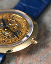 Macro side profile of the Chaumet Pebble 13A showing the distinctive bullet-shaped crown.