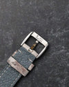 Reverse view of the original steel buckle on the Gerald Genta G.3614 strap.