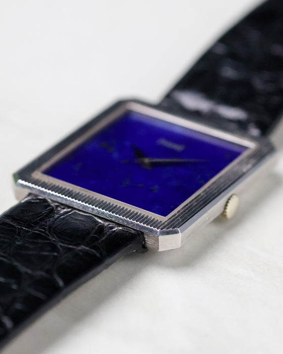 Side profile of the Piaget Protocole Ref. 9154 highlighting its slim white gold case.