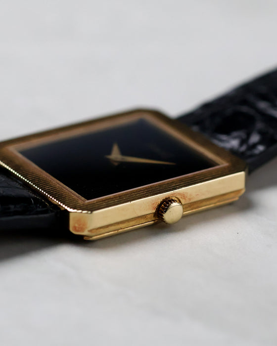Side detail of the Piaget Protocole Ref. 8154 highlighting the slim case construction and crown.