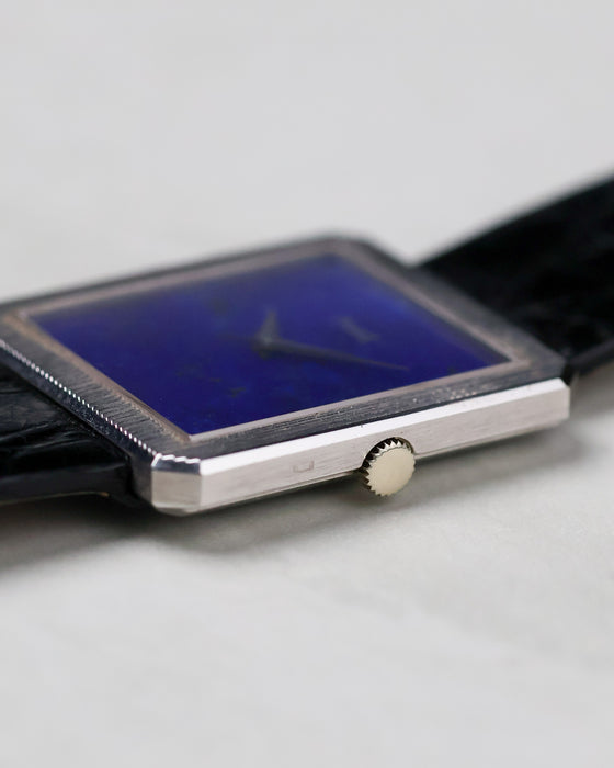 Crown-side profile of the Piaget Protocole Ref. 9154 showing the thin case construction.