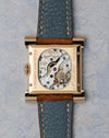Exhibition caseback of the Vacheron Constantin Carré Historiques Ref. 91030 showing the manual-winding Calibre 1017.