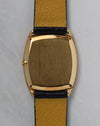 Caseback view of the Piaget Ref. 9591 showing the solid gold rear case.