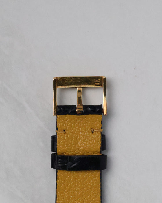Reverse view of the original Piaget signed yellow gold buckle.