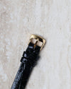 Reverse view of the original 18k yellow gold Patek Philippe buckle on the Ref. 3017.