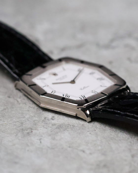 Opposite side profile of the Rolex Cellini Ref. 4170 displaying the faceted case design and bezel finishing.