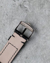 Reverse view of the original Rolex 18K white gold tang buckle with hallmarks visible.