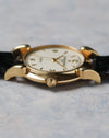 Crown-side profile of the Vacheron Constantin Historiques 48003 showing the signed crown and sculpted lugs.