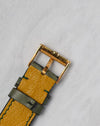 Reverse view of the original 18k yellow gold Piaget buckle on the Reference 12427 strap.