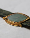 Low-angle detail of the Piaget Reference 12427 highlighting the crisp Clous de Paris bezel and lugs.