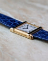 Low-angle side view of the Cartier Tank Chinoise Ref. 81051 highlighting the stepped case construction.