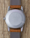 Caseback of the Omega Seamaster Calendar Ref. 2849 showing the engraved Seamaster and Waterproof markings.