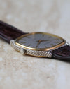 Angled view of the Audemars Piguet automatic showing its thin cushion-shaped case and sculpted rope detailing.