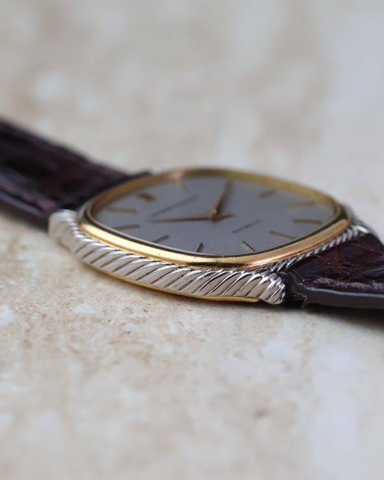 Low-angle photograph highlighting the depth and definition of the Audemars Piguet rope-finished case.