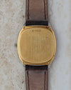 Yellow-gold caseback of the vintage Audemars Piguet with B-series case number and four securing screws.