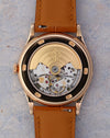 Patek Philippe Calatrava 5296R-001 caseback showing the automatic calibre 324 S C and 18k rose gold hallmarks.