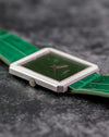 Side profile of the Piaget Protocole 9154 showing its ultra-thin white gold case and recessed crown.