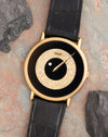 Piaget Ref. 9026 photographed with its black onyx and diamond-set mystery-hour dial in full view.