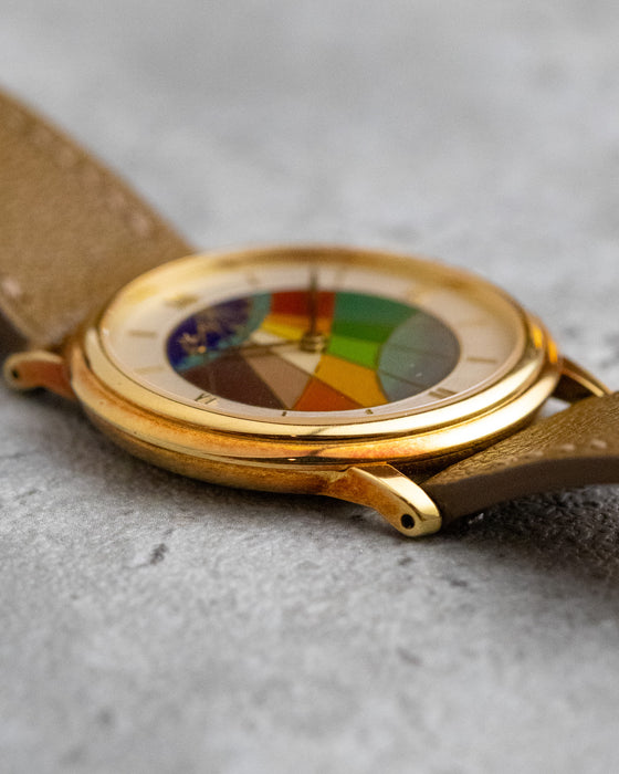 Low-angle side view showing the slim profile, stepped bezel and curved lugs of the Blancpain Ref. 0021.