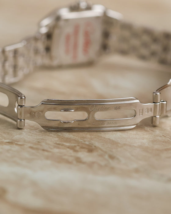 Cartier-signed 18K white-gold folding clasp on the Panthère Ref. 1660 bracelet.