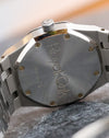 Caseback of the Audemars Piguet Royal Oak Ref. 25572ST showing the Royal Oak engraving and screw construction.