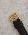 Signed A. Lange & Söhne 18K yellow-gold pin buckle fitted to the brown leather strap.