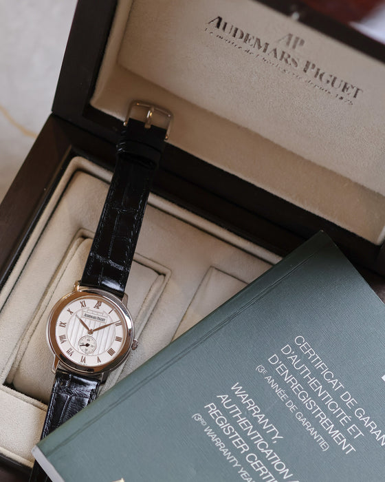 Audemars Piguet Jules Audemars Ref. 15056BC presented as a full set with its original presentation box and Certificate of Guarantee and Authenticity.