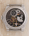 Exhibition caseback of the Czapek Antarctique Fratello Edition showing the SXH5 micro-rotor movement and limited-edition engraving.