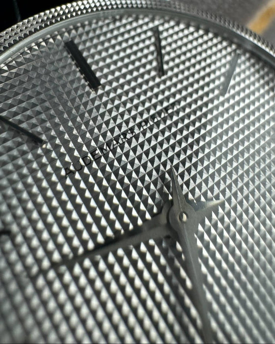 Close-up of Audemars Piguet Ref. 4029 dial featuring Clous de Paris hobnail texture and dauphine hands