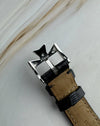 Genuine Vacheron Constantin black alligator leather strap paired with platinum buckle