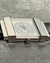 Side profile of Concord Crystal Skeleton watch with 18K white gold top hat case and skeleton architecture