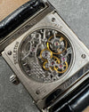 Rear view of Concord Crystal Skeleton limited edition watch with transparent back and visible hand-engraved mechanics