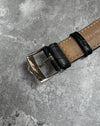 Signed Concord white gold buckle on black alligator leather strap, part of limited edition timepiece