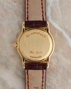 Solid 18K yellow gold caseback of the Blancpain Lady Villeret featuring engraved Blancpain branding and automatic designation.
