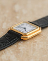 Side profile of the Cartier Ceinture 6602 showing the polished stepped bezel and slim case construction.