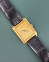 Piaget Ref. 9254 vintage tank watch in 18K gold with bark-style guilloché dial and case, c. 1980s