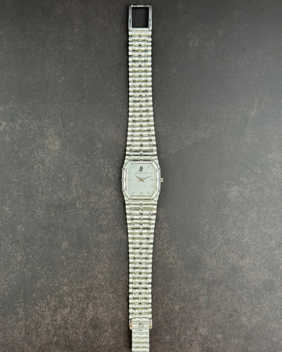 Audemars Piguet Bamboo ladies’ watch in 18K white gold with diamond hour markers and integrated bracelet, c. 1980s