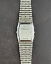 Case back of Audemars Piguet Bamboo watch in solid 18K white gold with integrated bracelet design
